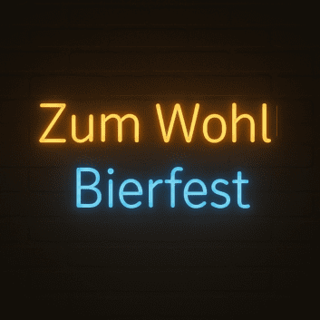 Zum Wohl Bierfest LED-Neonschild für Bar und Festival