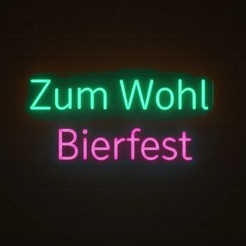 Zum Wohl Bierfest LED-Neonschild für Bar und Festival