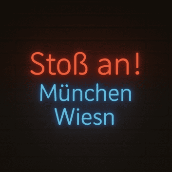 Stoß an! München Wiesn LED-Neonschild für Bar und Festival