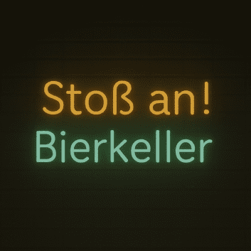 Stoß an! Bierkeller LED-Neonschild für Bar und Kneipe