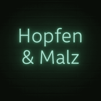 Hopfen &amp; Malz LED-Neonschild für Bar und Brauerei