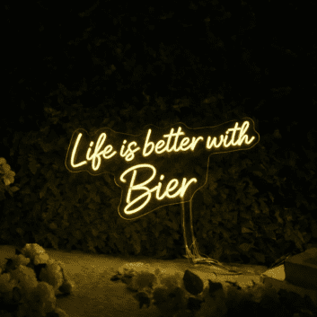 Life is better with Bier LED-Neonschild für Bar und Kneipe