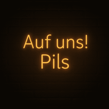 Auf uns! Pils LED-Neonschild für Bar und Kneipe