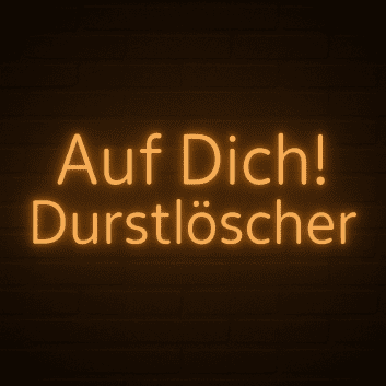 Auf Dich! Durstlöscher LED-Neonschild für Bar Club