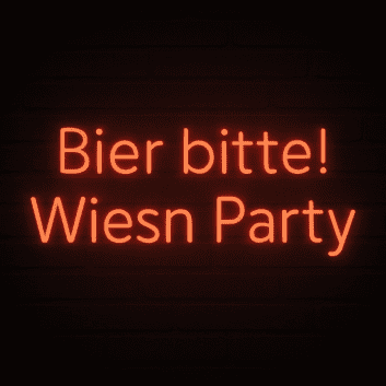 Bier bitte! Wiesn Party LED-Neonschild für Bar Party