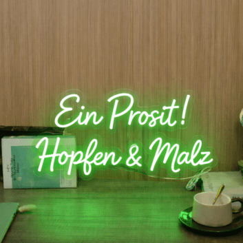 Ein Prosit! Hopfen &amp; Malz LED-Neonschild für Bar Brauerei