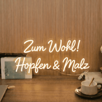 Zum Wohl! Hopfen &amp; Malz LED-Neonschild für Bar Brauerei
