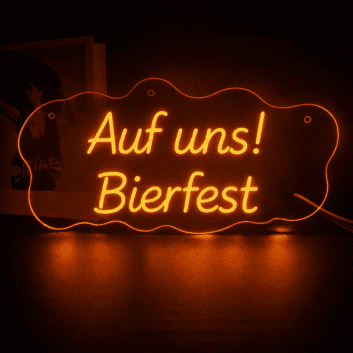 Auf uns! Bierfest LED-Neonschild für Bar und Festival