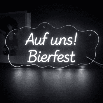 Auf uns! Bierfest LED-Neonschild für Bar und Festival