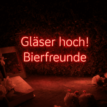Gläser hoch! Bierfreunde LED-Neonschild für Bar und Party