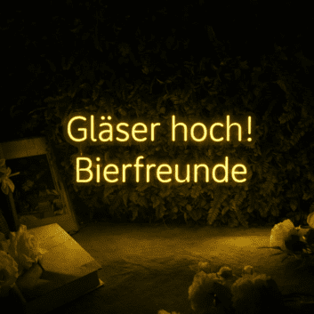Gläser hoch! Bierfreunde LED-Neonschild für Bar und Party