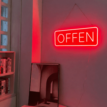 OFFEN LED-Neonschild im Rahmen für Geschäfte und Cafés