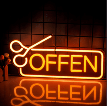 OFFEN LED-Neonschild für Friseur und Laden