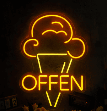 Eiswaffel LED Neonschild für Eisdiele und Café