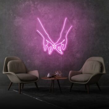 zwei haltende Hände LED-Neonschild Wohnzimmer Schlafzimmer