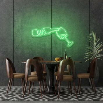 Weinflasche und Weinglas LED-Neonschild Bar Wohnzimmer