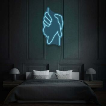 Händeschütteln Symbol LED-Neonschild für Schlafzimmer Wohnzimmer