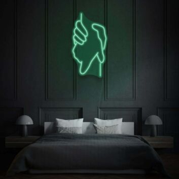 Händeschütteln Symbol LED-Neonschild für Schlafzimmer Wohnzimmer