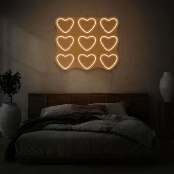 Herzsymbole LED-Neonschild für Schlafzimmer oder Wohnzimmer