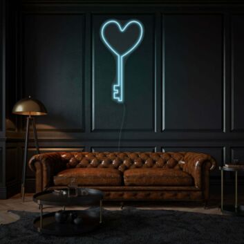 Schlüssel mit Herzform LED-Neonschild für Wohnzimmer oder Schlafzimmer