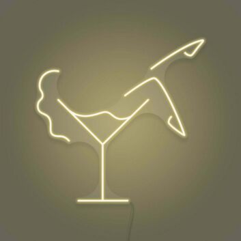 Cocktailglas mit Frauenbeinsilhouette LED-Neonschild für Bar Club
