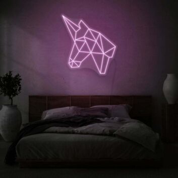 geometrischer Einhornkopf LED-Neonschild Schlafzimmer Wohnzimmer