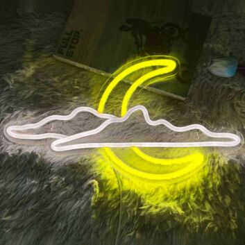 Wolke mit Halbmond LED-Neonschild Schlafzimmer Wohnzimmer