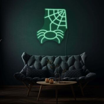 Spinne mit Spinnennetz LED-Neonschild Wohnzimmer Bar
