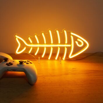 Fischgräte LED-Neonschild für Wohnzimmer und Gaming