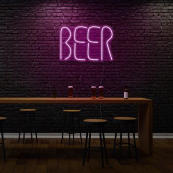Beer LED Neon Schriftzug als moderne Wanddekoration