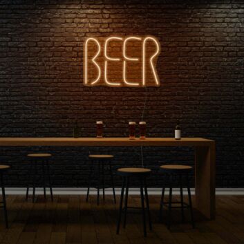 Beer LED Neon Schriftzug als moderne Wanddekoration