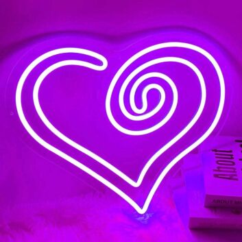 Herz mit Spiralform LED-Neonschild Wohnzimmer Schlafzimmer