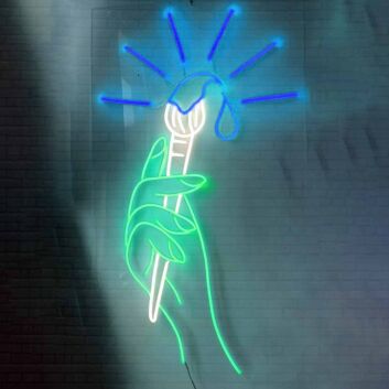 Neon Hand mit brennendem Streichholz LED Neonschild