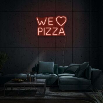 WE ♥ PIZZA LED-Neonschild für Wohnzimmer und Restaurant