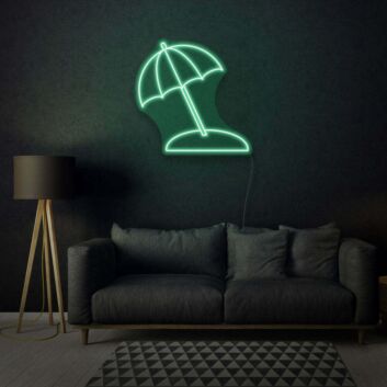 Strandsonnenschirm als LED-Neonschild