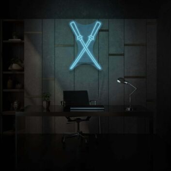 Gekreuzte Lichtschwerter LED-Neonschild Gamingzimmer Wohnzimmer
