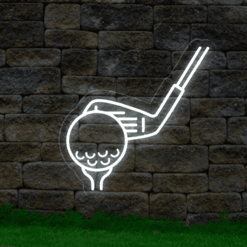 Golfball und Golfschläger LED-Neonschild für Golfclub Sportbar