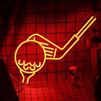 Golfball und Golfschläger LED-Neonschild für Golfclub Sportbar