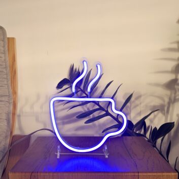 Kaffeetasse Neon LED Wandlicht