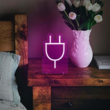 Stecker Symbol LED-Neonschild für Wohnzimmer Schlafzimmer