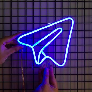 Papierflieger Symbol LED-Neonschild Wohnzimmer Büro