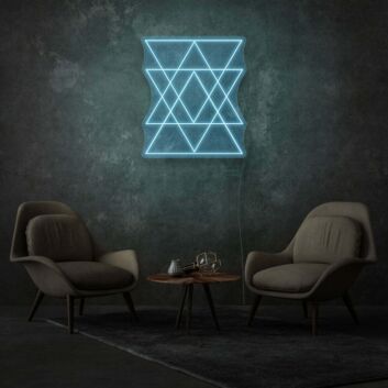 Geometrisches Dreiecks-Muster LED-Neonschild Wohnzimmer Lounge