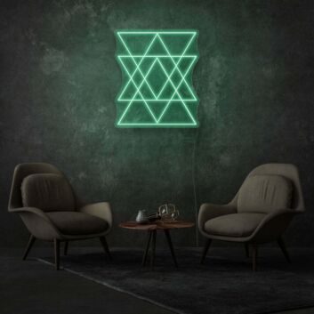 Geometrisches Dreiecks-Muster LED-Neonschild Wohnzimmer Lounge