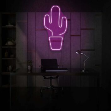 Kaktus im Blumentopf LED-Neonschild für Home Büro