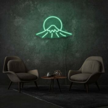 Berg mit Sonne LED-Neonschild Wohnzimmer Lounge