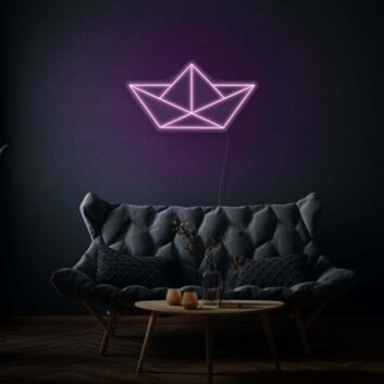 Papierboot LED-Neonschild Wohnzimmer Cafe