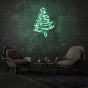 Weihnachtsbaum mit Stern LED-Neonschild Wohnzimmer Weihnachtsdekoration