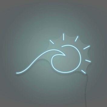 Welle mit Sonne LED-Neonschild für Wohnzimmer Strandbar