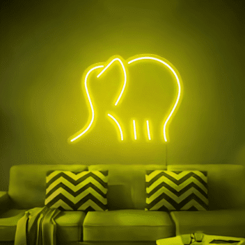 Elefant LED-Neonschild Wohnzimmer Kinderzimmer