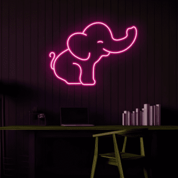 sitzender Elefant LED-Neonschild Wohnzimmer Kinderzimmer